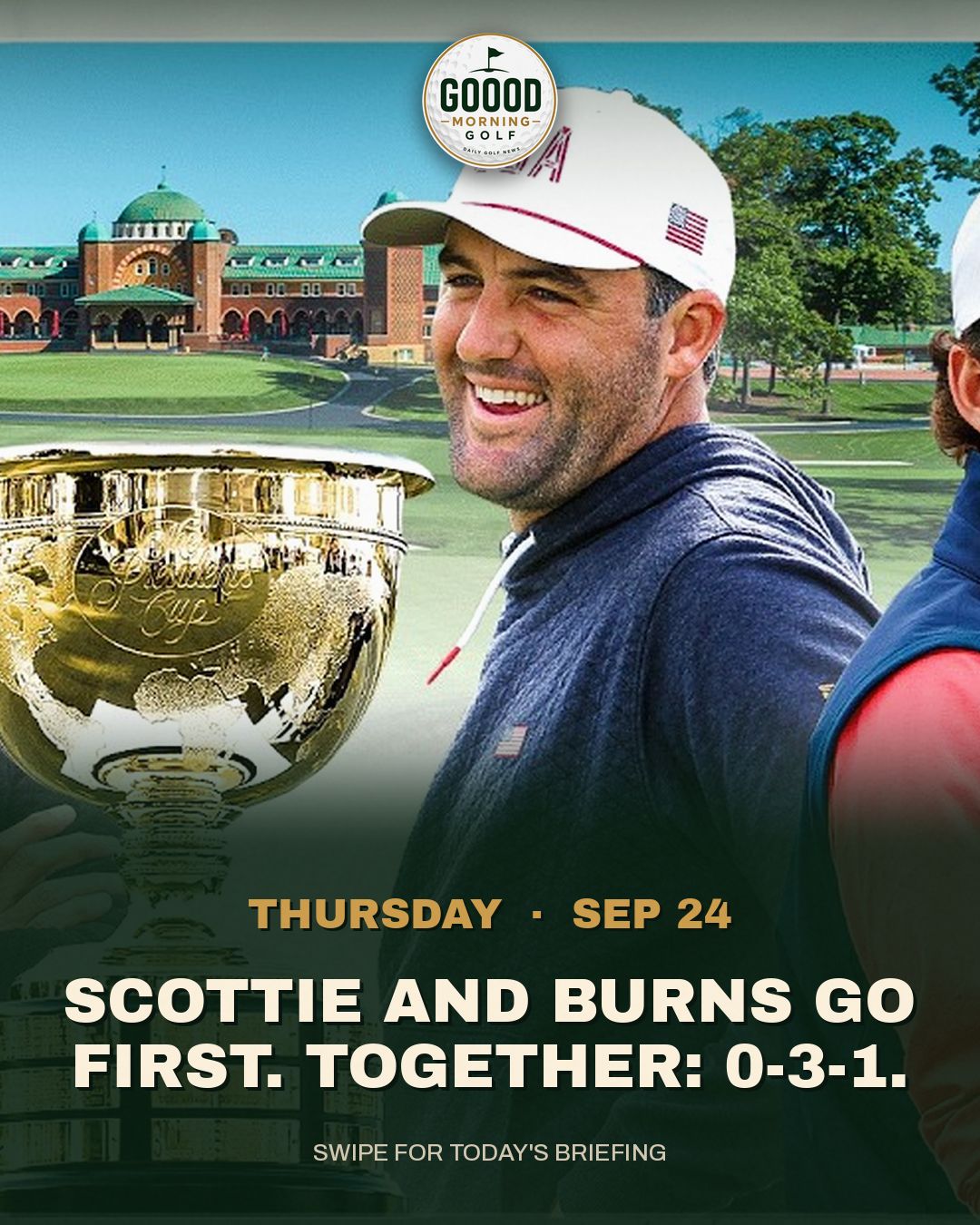 The Instagram cover for this morning: Scottie and Burns go first. Together: 0-3-1.