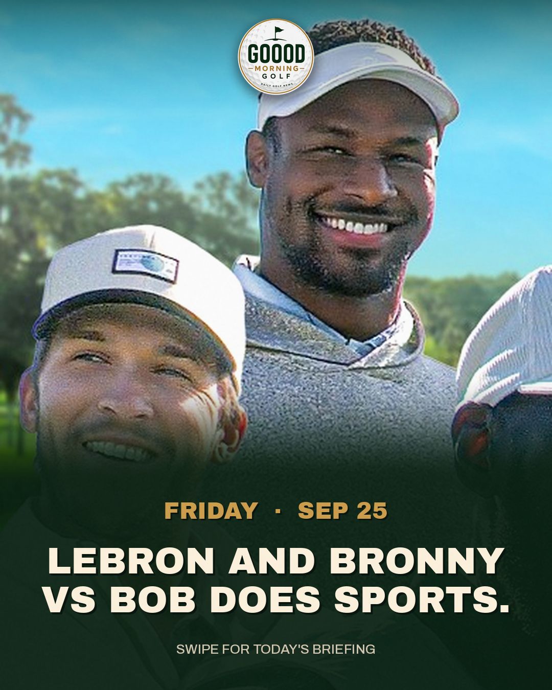 The Instagram cover for this morning: LeBron and Bronny vs Bob Does Sports.