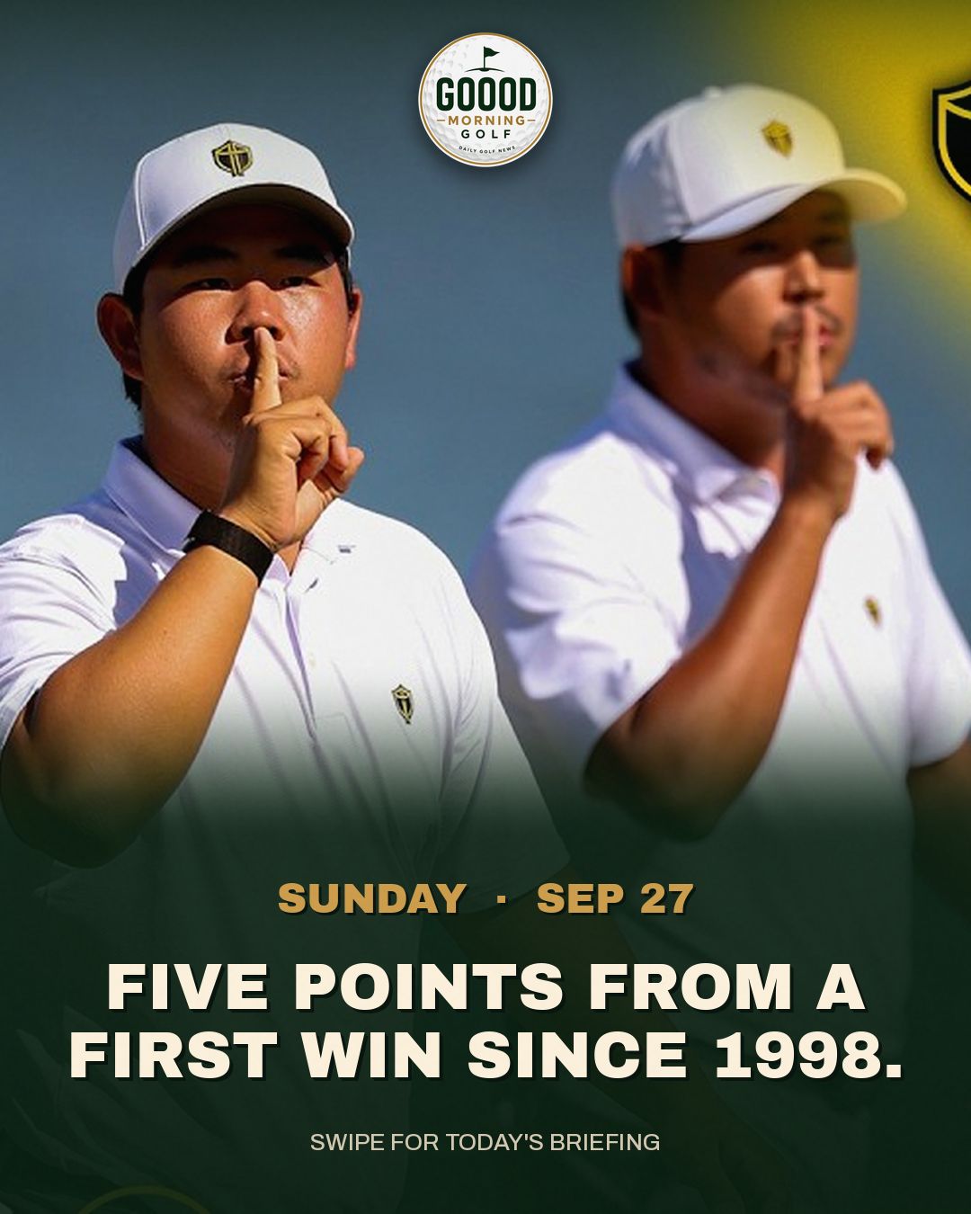 The Instagram cover for this morning: Five points from a first win since 1998.
