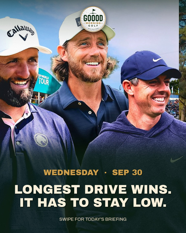 This morning's Instagram cover: Longest drive wins. It has to stay low.