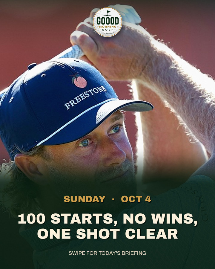 This morning's Instagram cover: 100 starts, no wins, one shot clear
