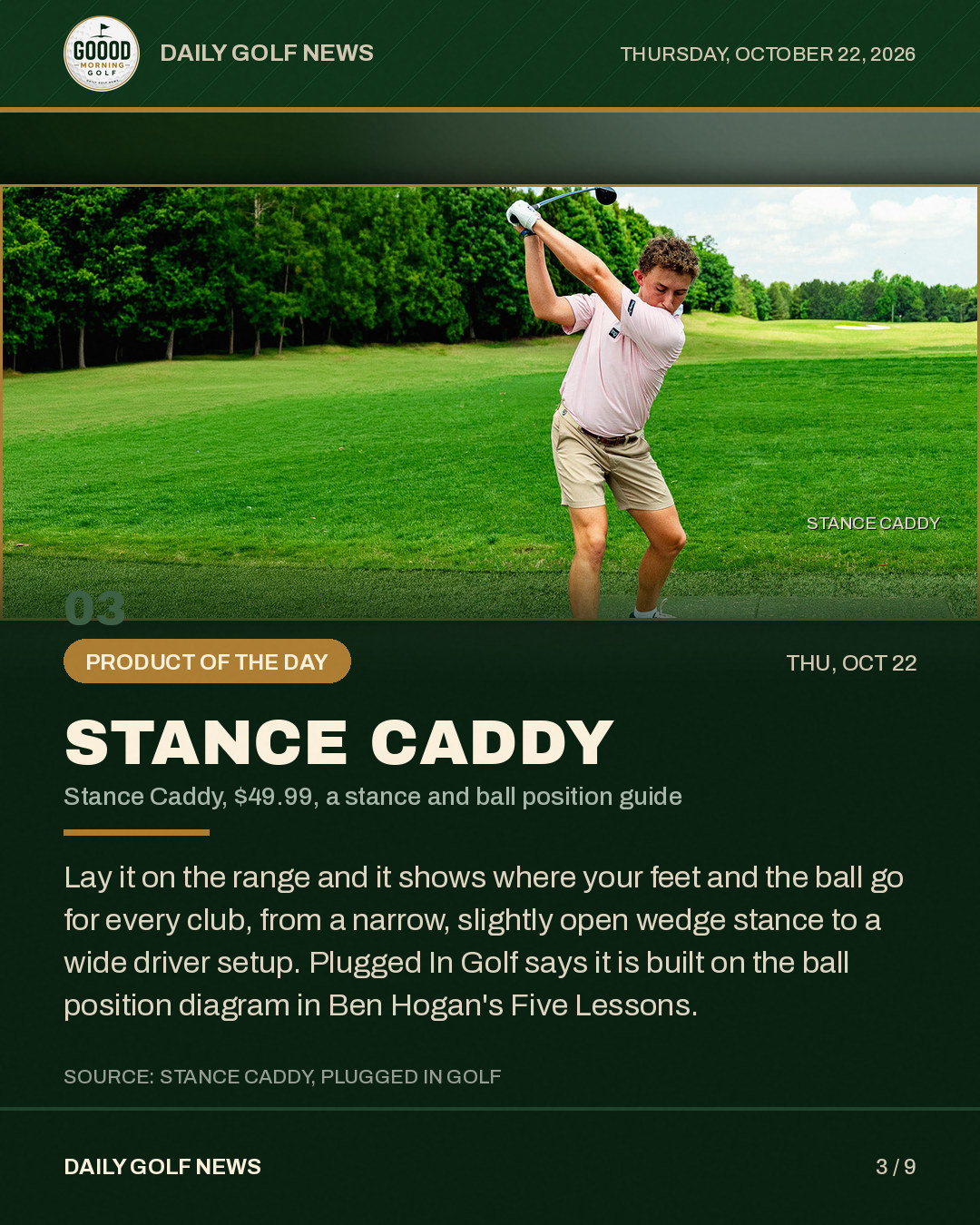 Stance Caddy, the slide from the Instagram post