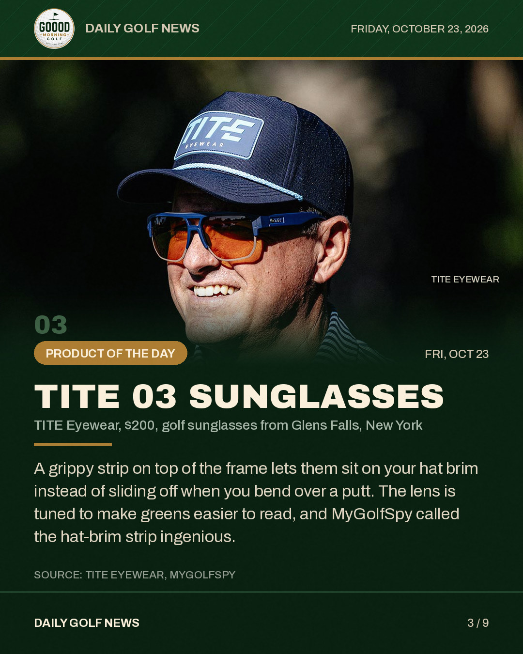 TITE 03 sunglasses, the slide from the Instagram post