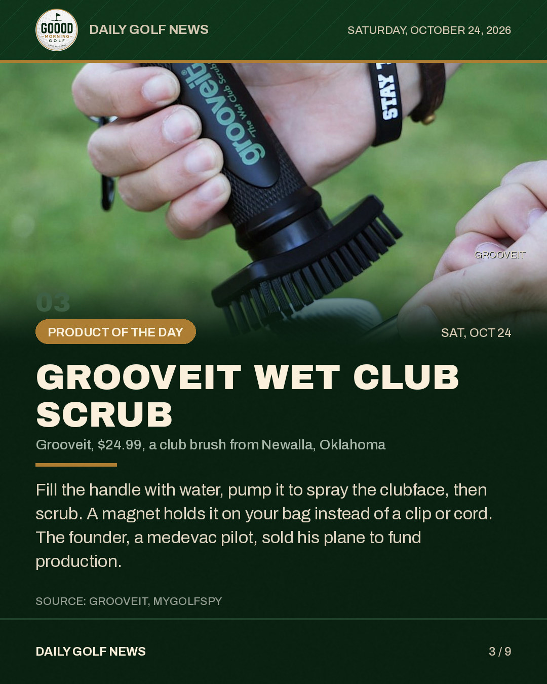 Grooveit Wet Club Scrub, the slide from the Instagram post